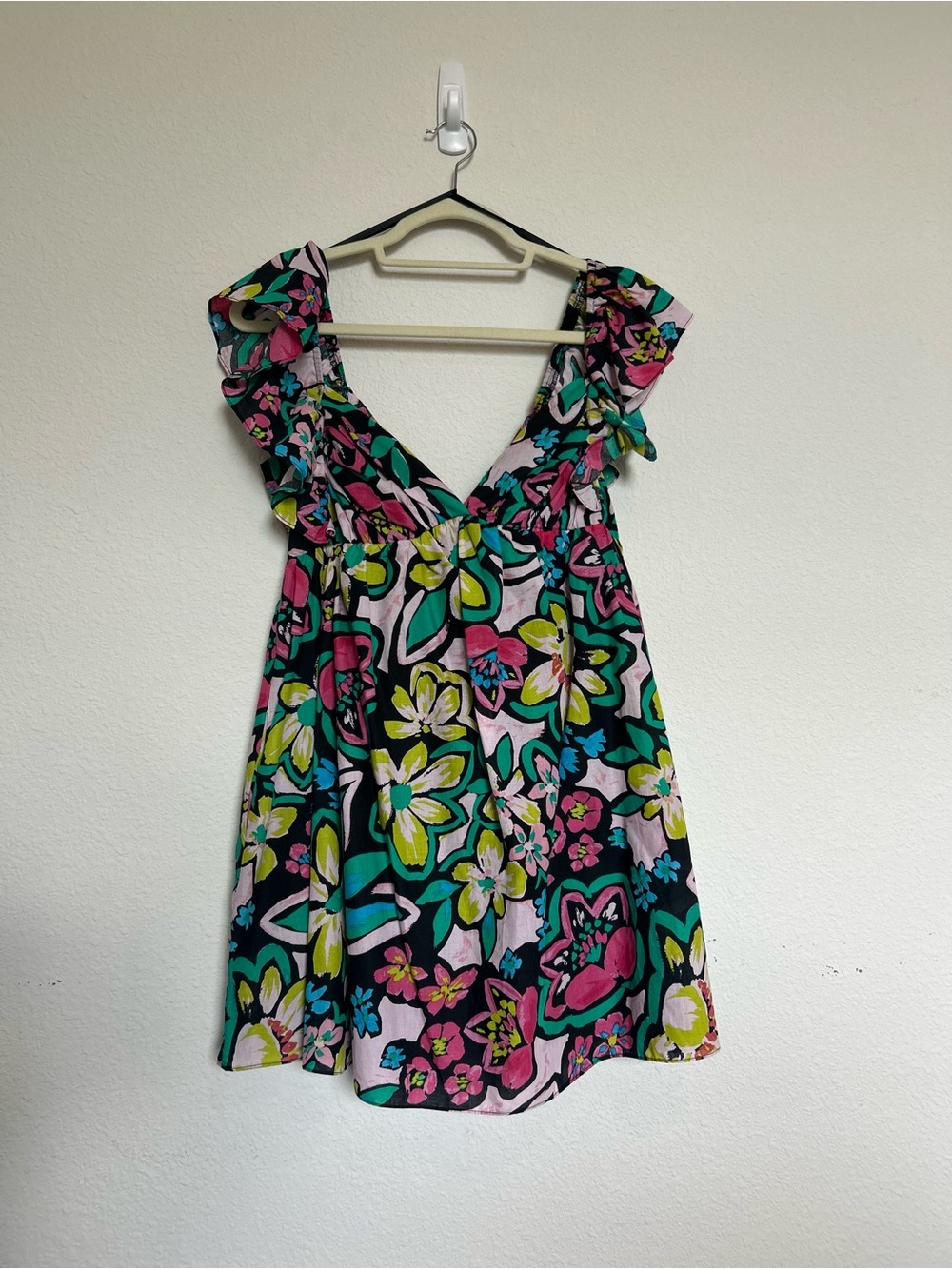 B. Smart Black Dress with Multicolor Floral Print